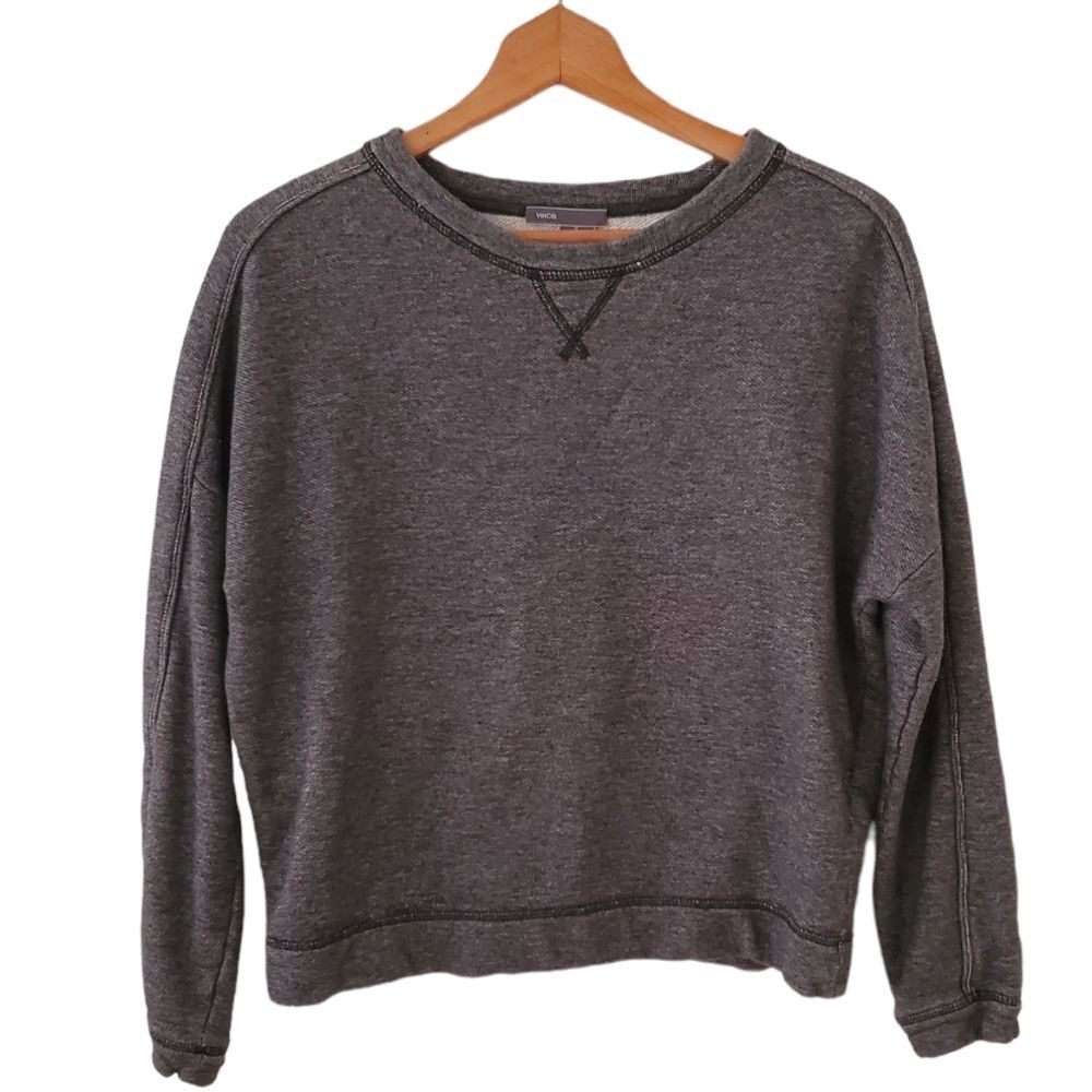*Vince Essential Heather Grey Boxy Sweatshirt Sz.S